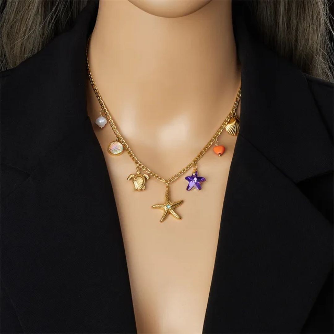 Star Charm Linked Necklace