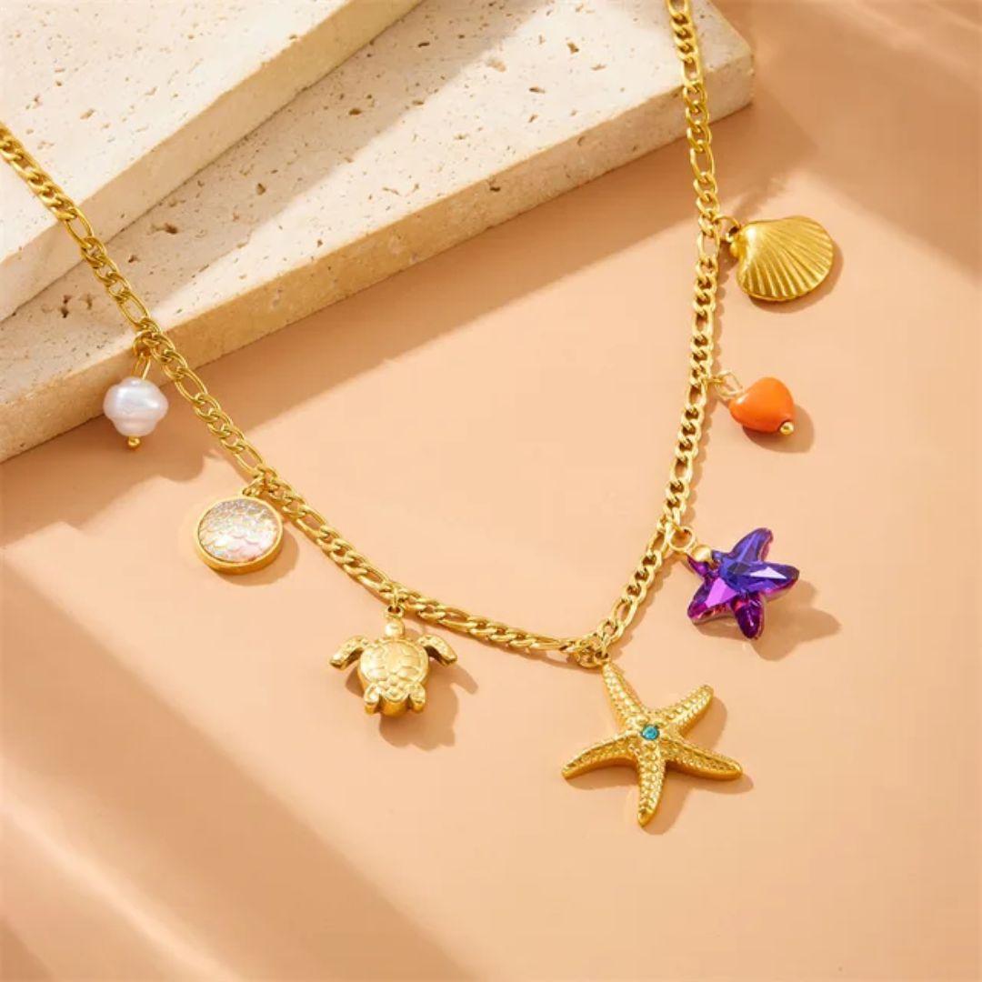 Star Charm Linked Necklace