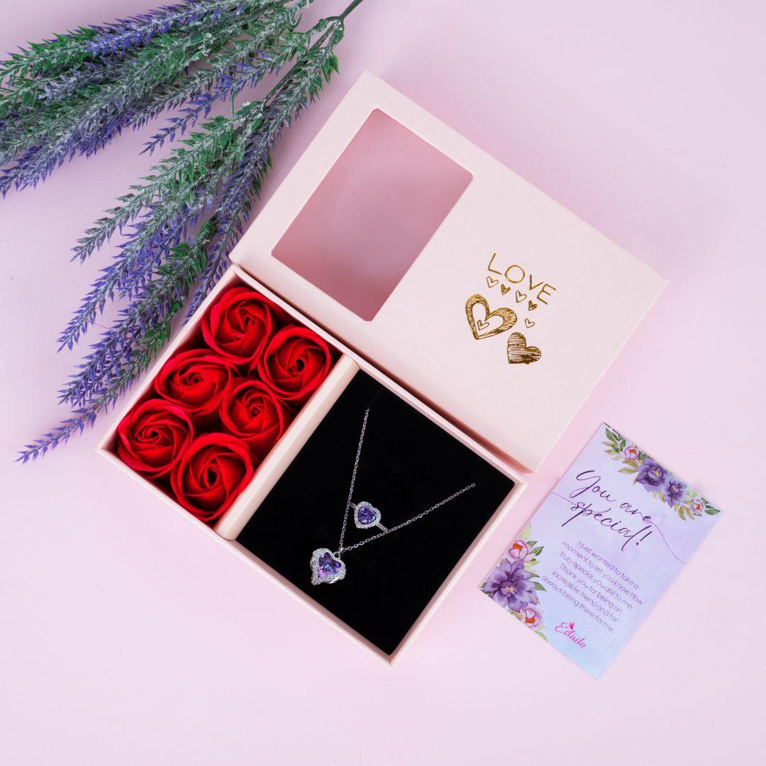 Red Rose Petals Jewellery Gift Box