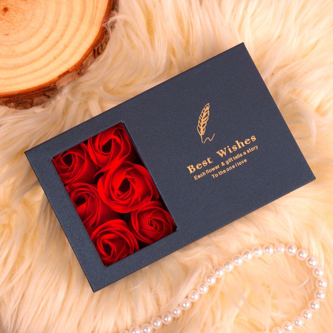 Red Rose Petals Jewellery Gift Box