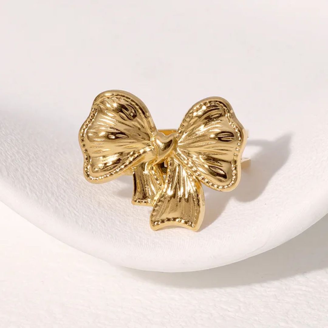 Minimalist Bow Golden Ring