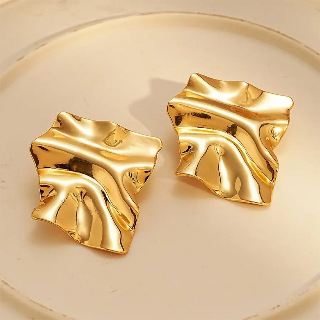 Golden Chunky Statement Earring