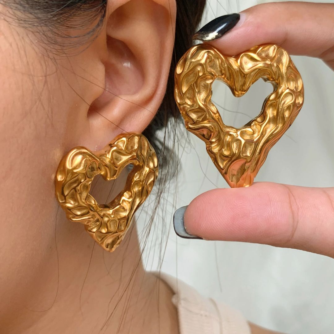 Golden Heart Earrings