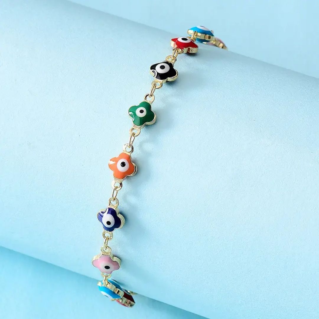 Dazzling Evil Eye Chain Bracelet