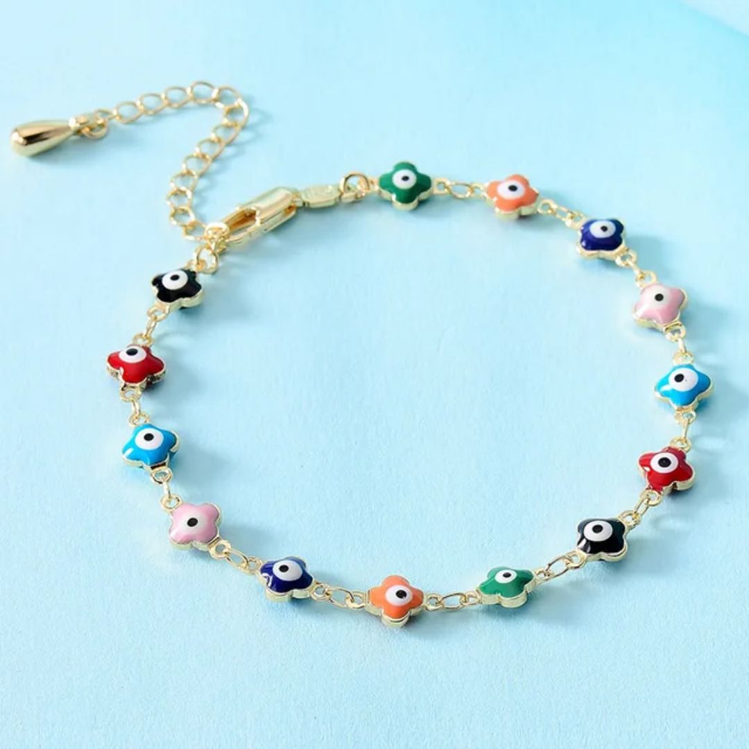 Dazzling Evil Eye Chain Bracelet