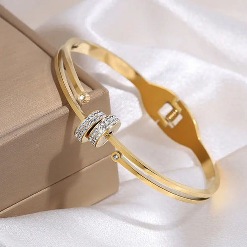 Golden Serenity Statement Bracelet