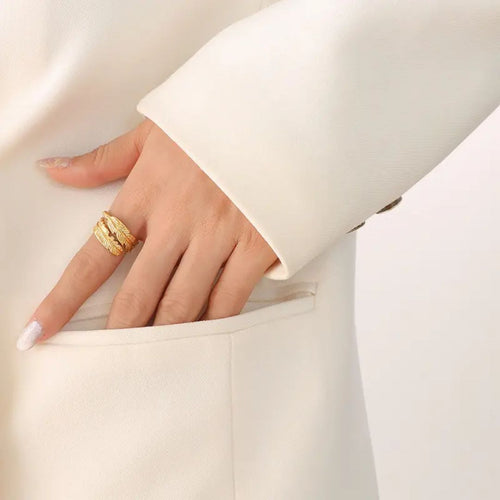 Golden Leaf Statement Ring