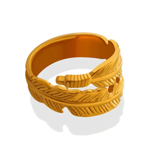 Golden Leaf Statement Ring