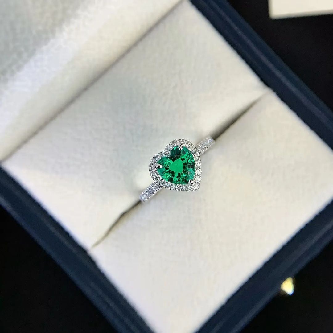 Emeralds Heart Ring