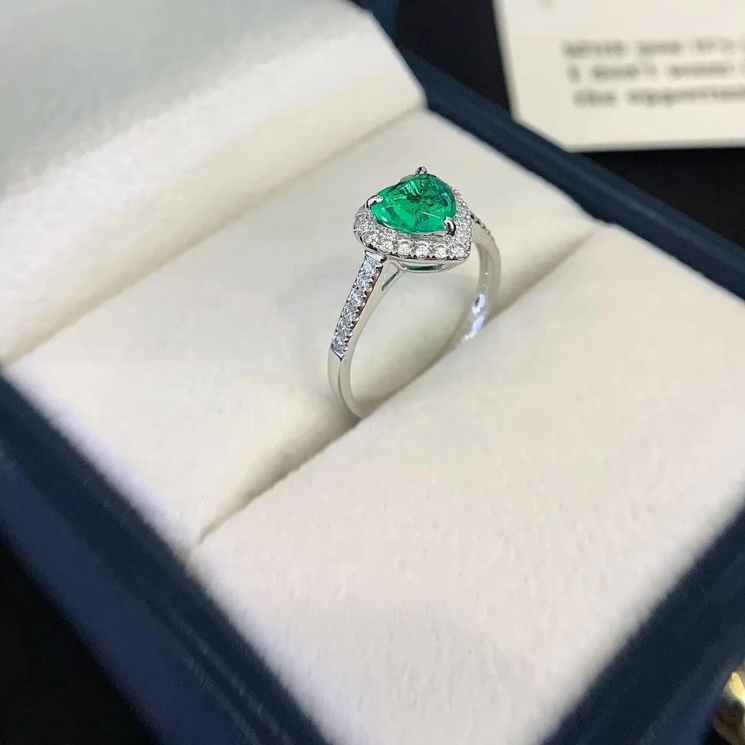 Emeralds Heart Ring