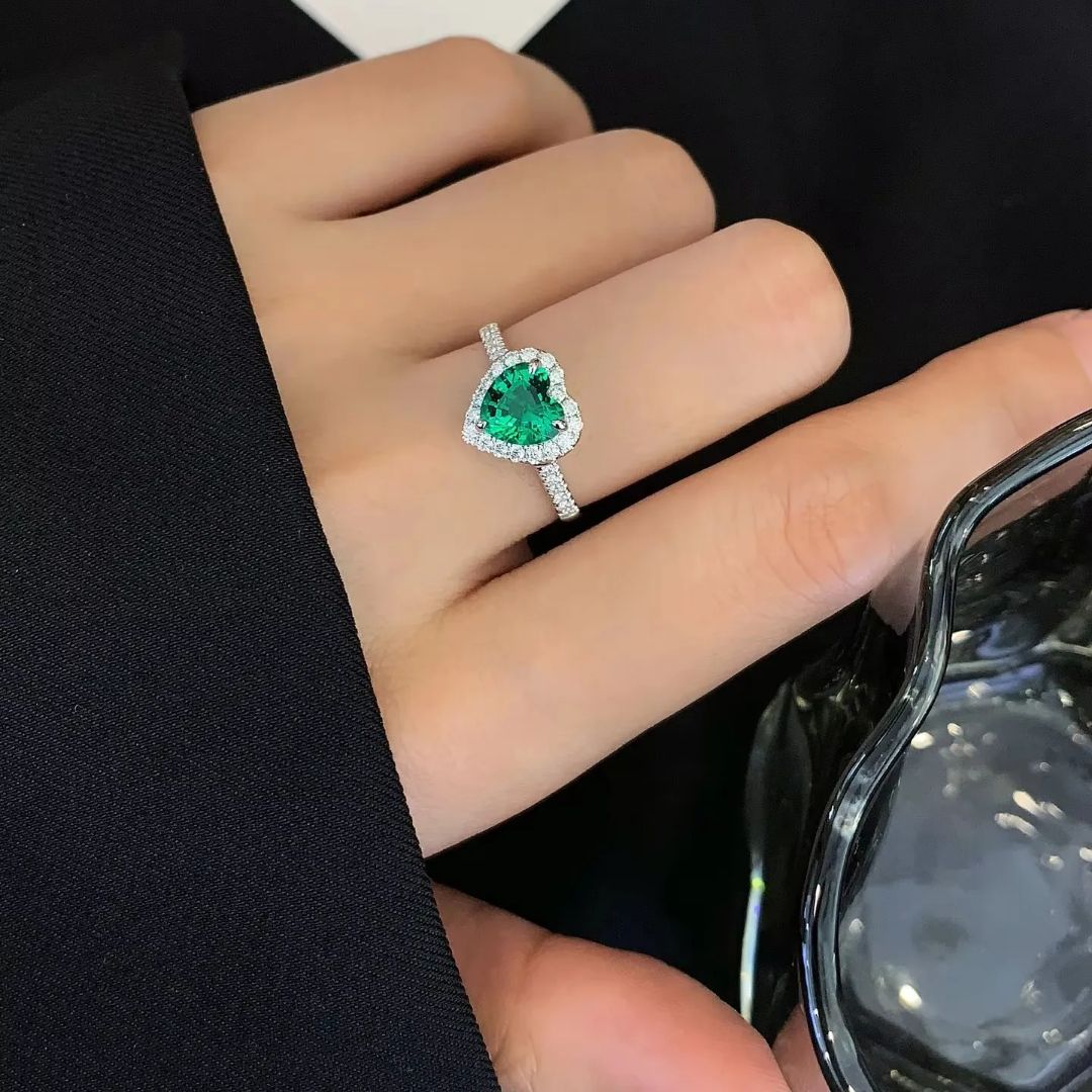 Emeralds Heart Ring