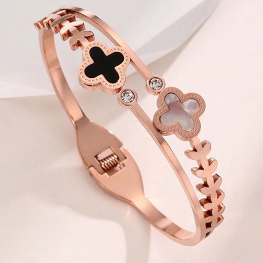 Elegant Clover Cuff Bracelet