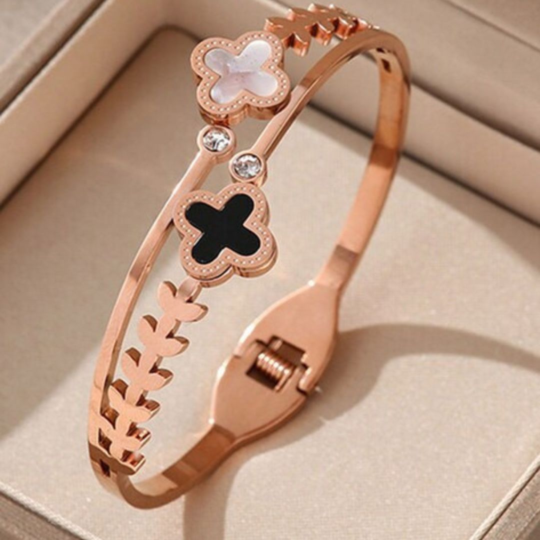 Elegant Clover Cuff Bracelet