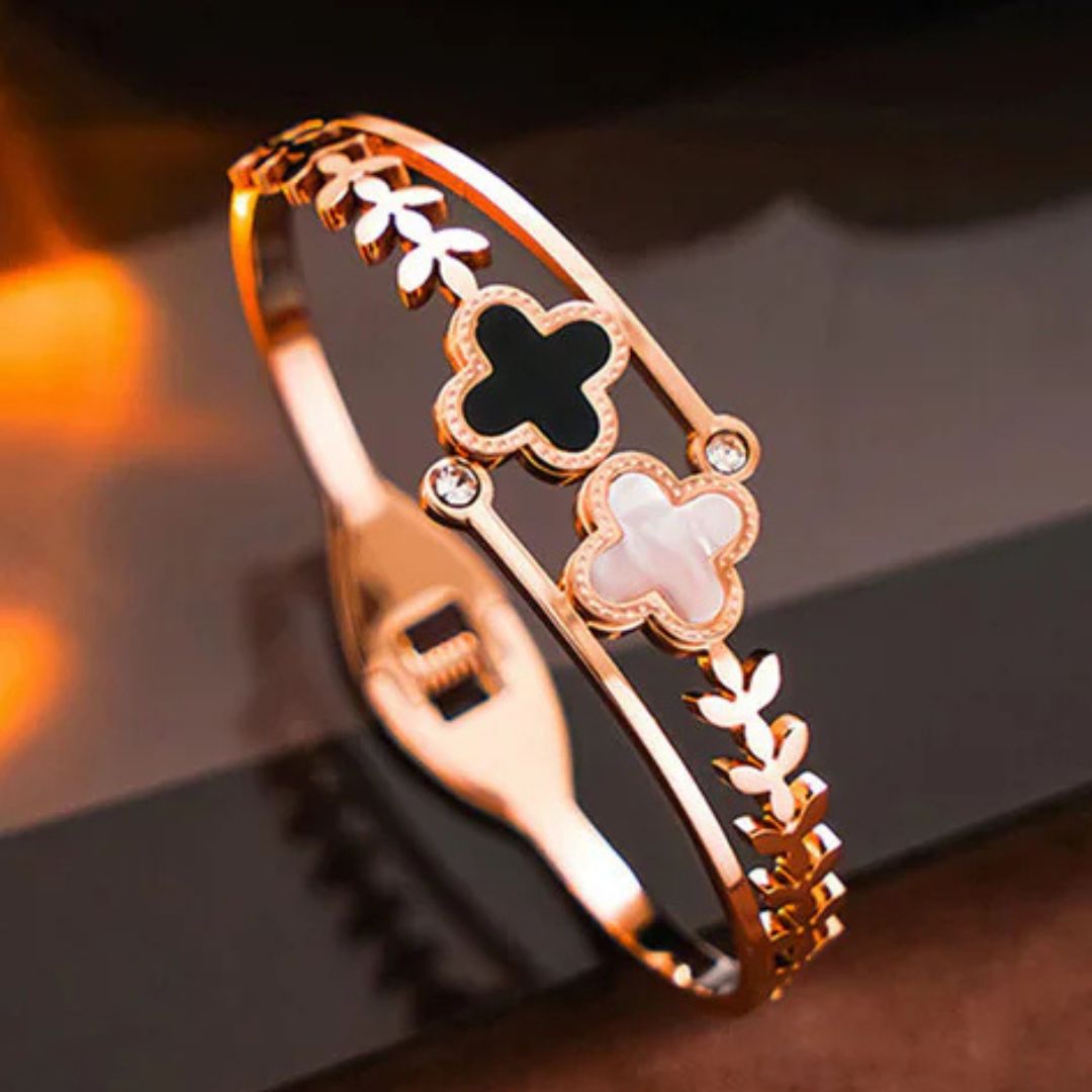 Elegant Clover Cuff Bracelet