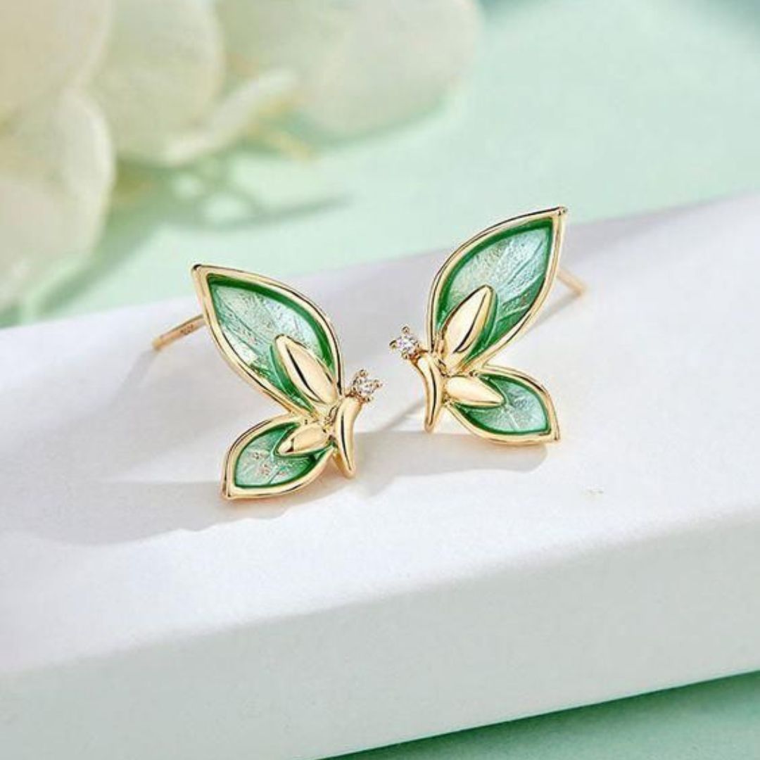 Enamel Butterfly Stud Earrings