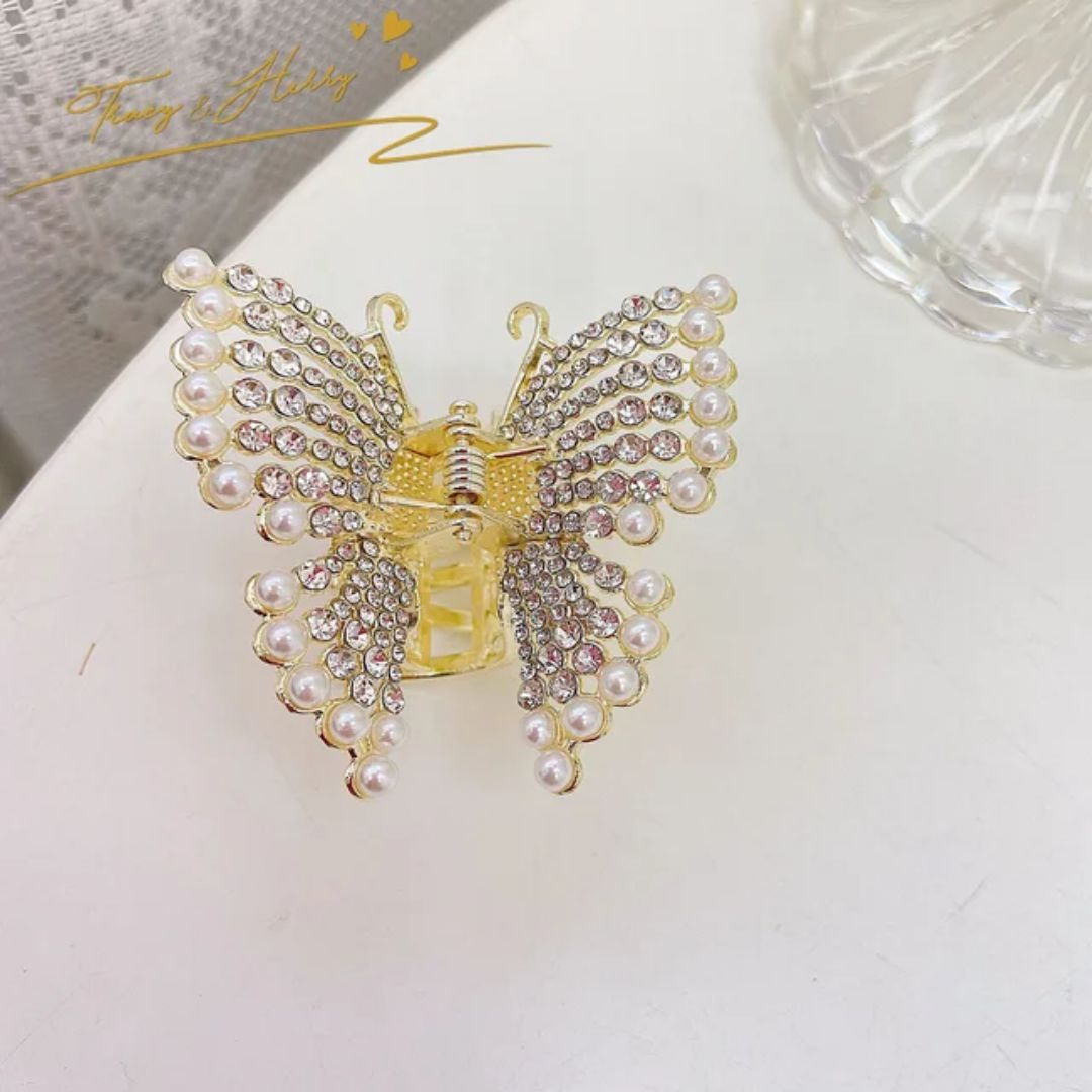 Rhinestone Butterfly Hair Claw