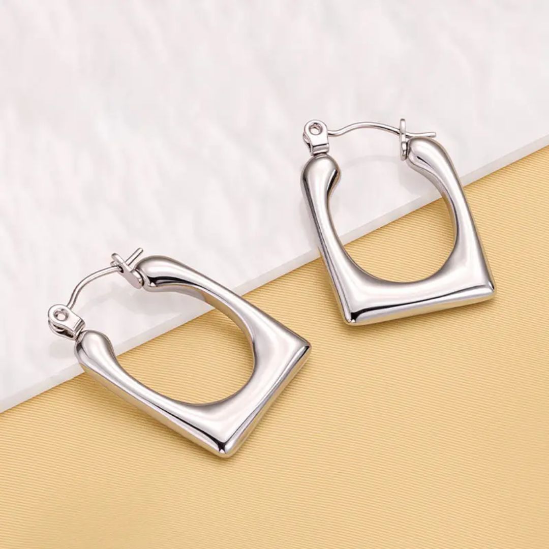 Silver Sway Hoops Earring