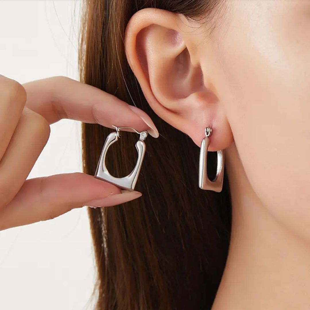 Silver Sway Hoops Earring