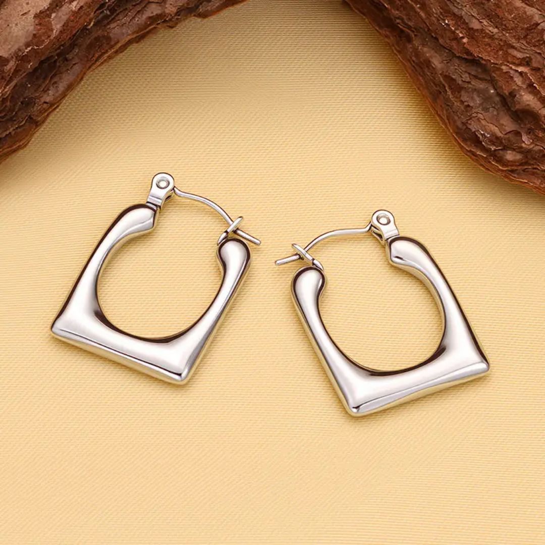 Silver Sway Hoops Earring