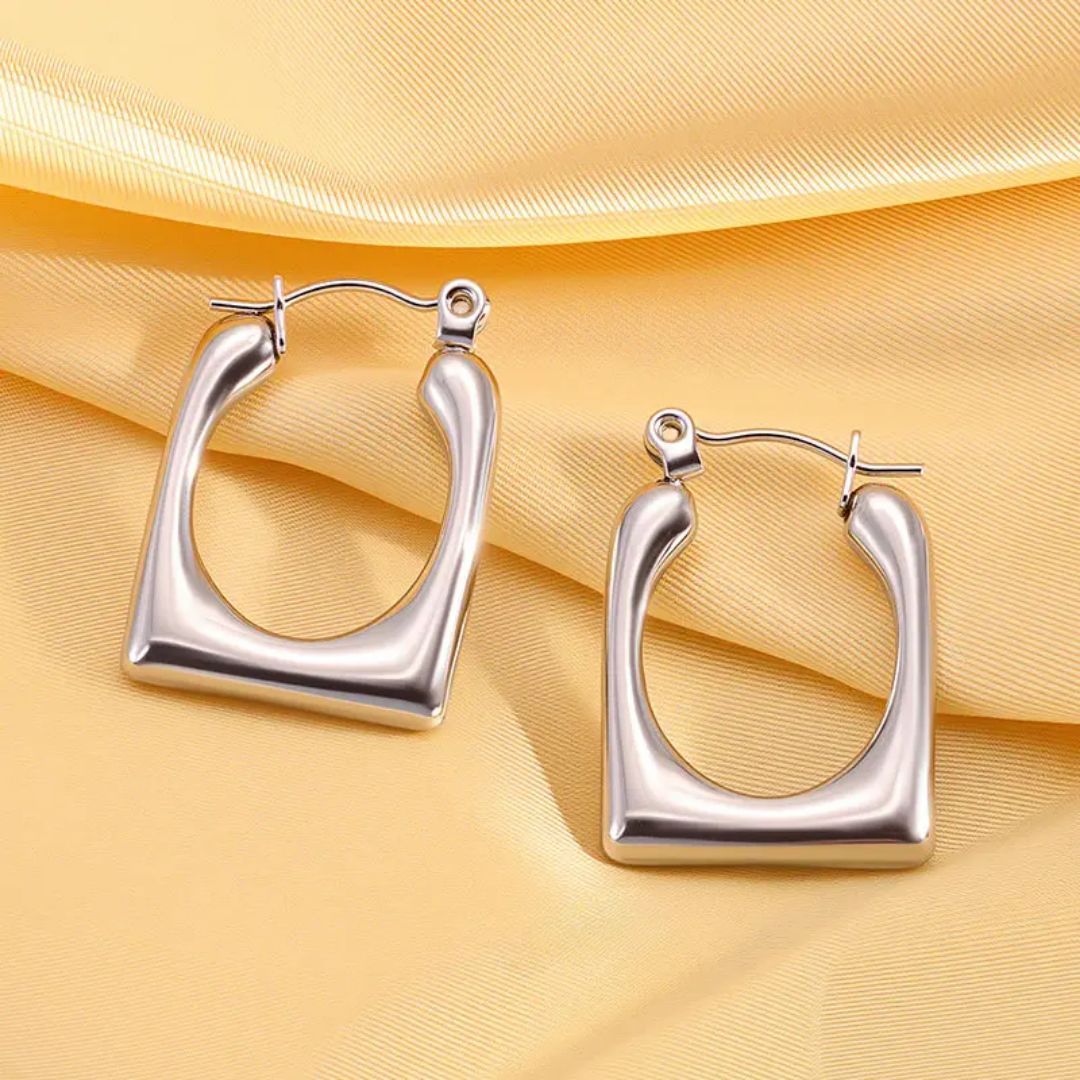 Silver Sway Hoops Earring