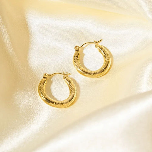 Chunky Drop Hoop Earrings