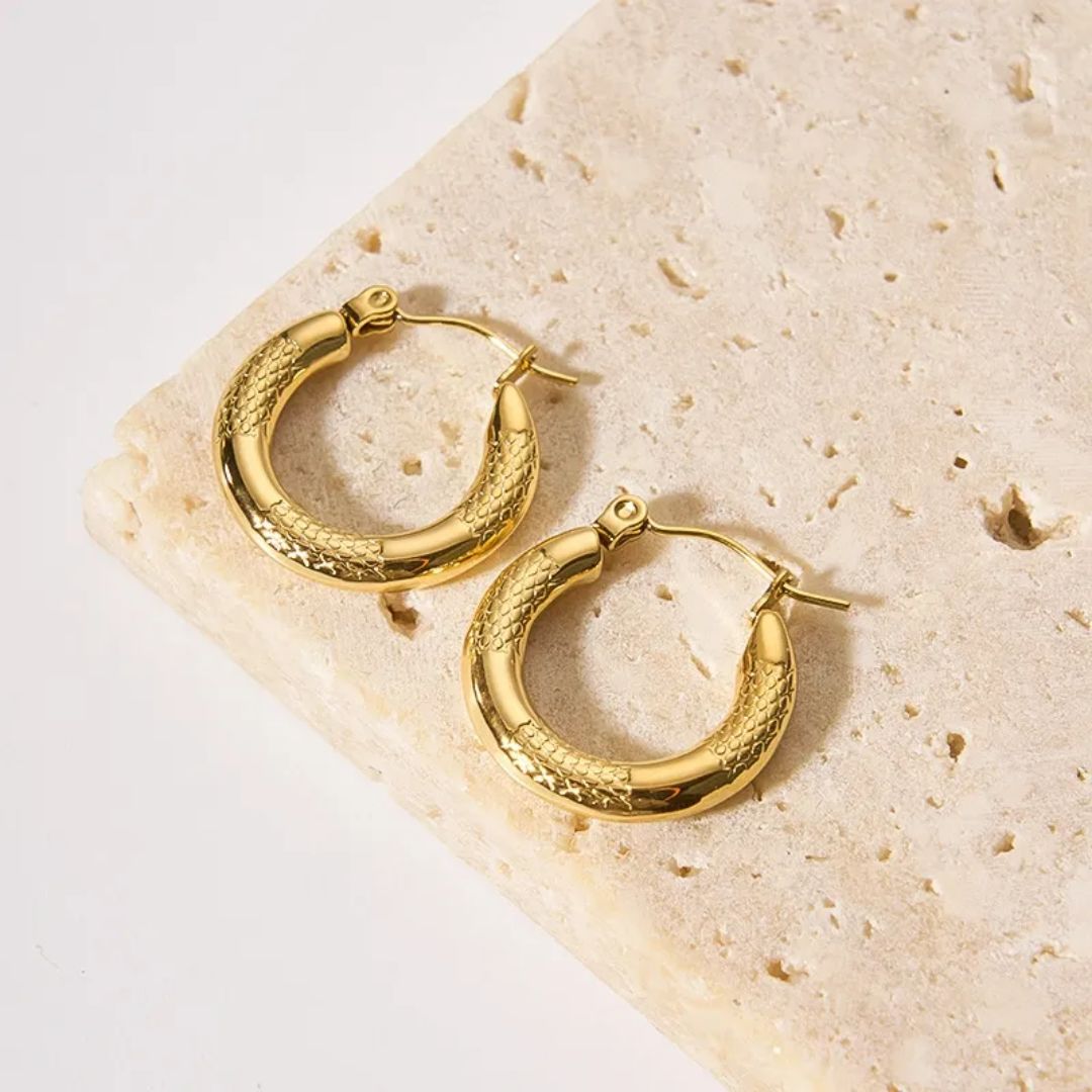 Chunky Drop Hoop Earrings