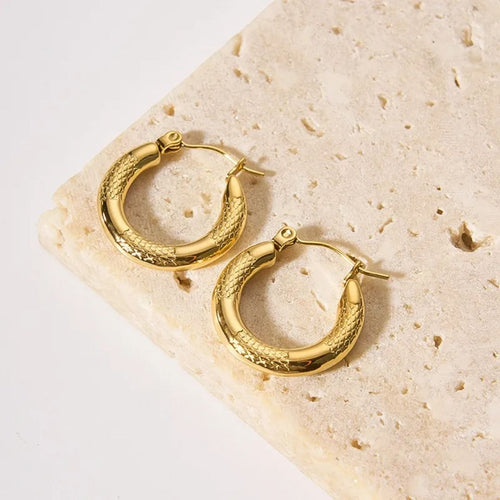 Chunky Drop Hoop Earrings