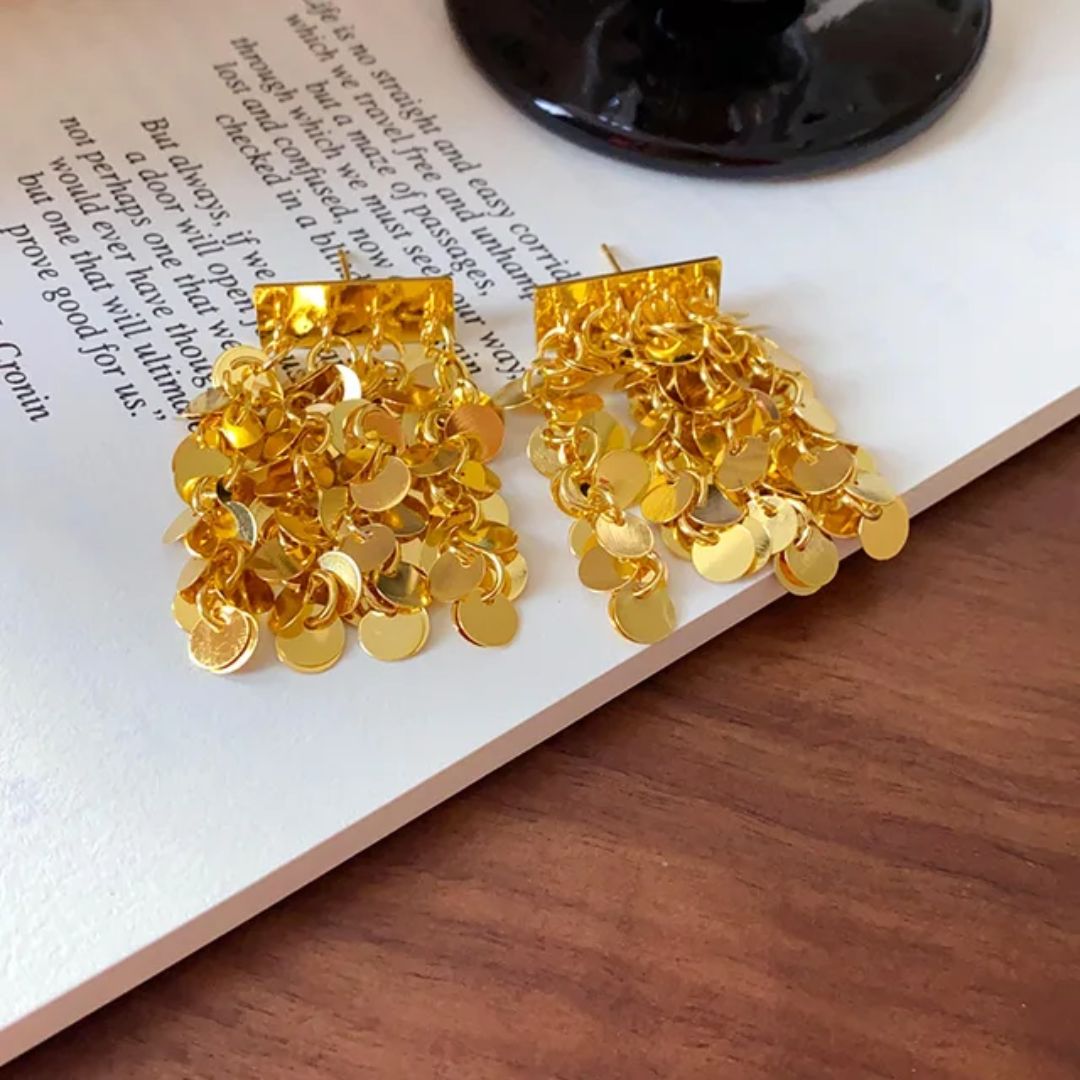 Golden Cascade Earrings