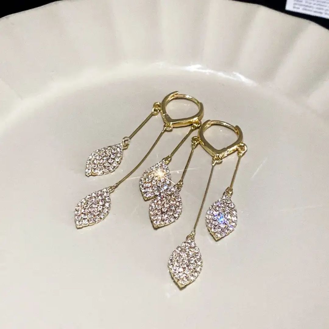 Golden Leaf Dangles Earrings