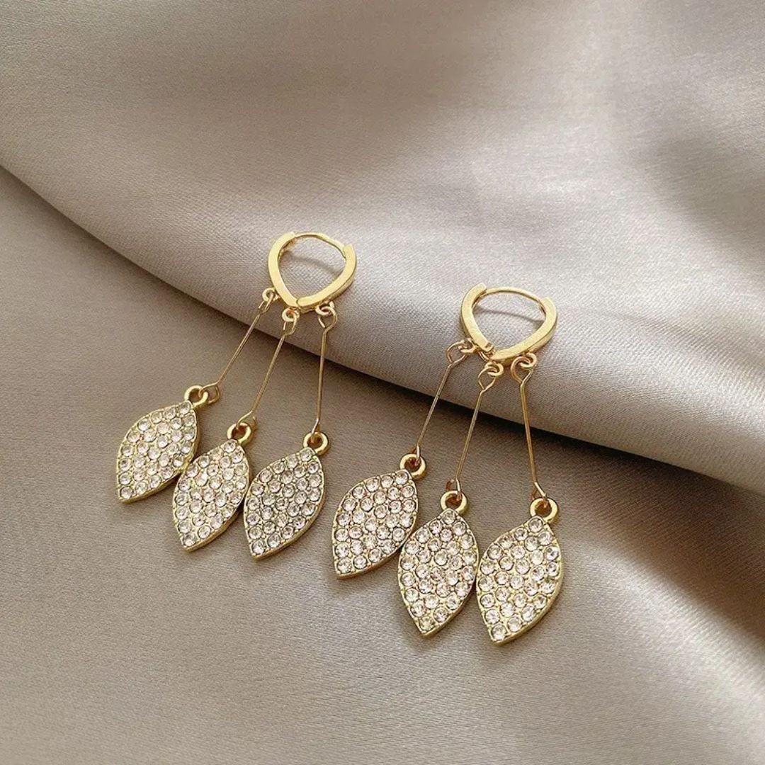 Golden Leaf Dangles Earrings