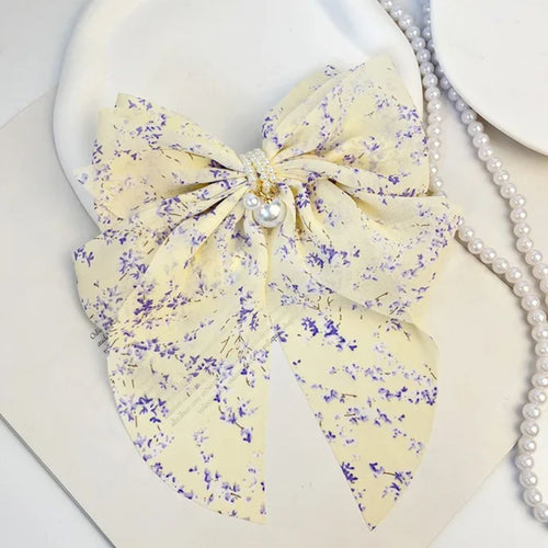 Floral Bow Hair Clip