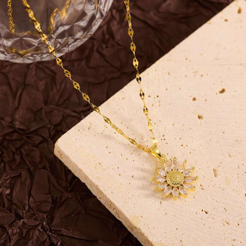 Gold Sunflower Necklace
