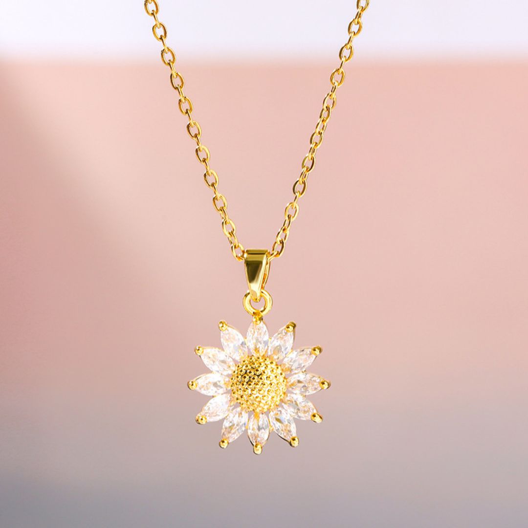 Gold Sunflower Necklace