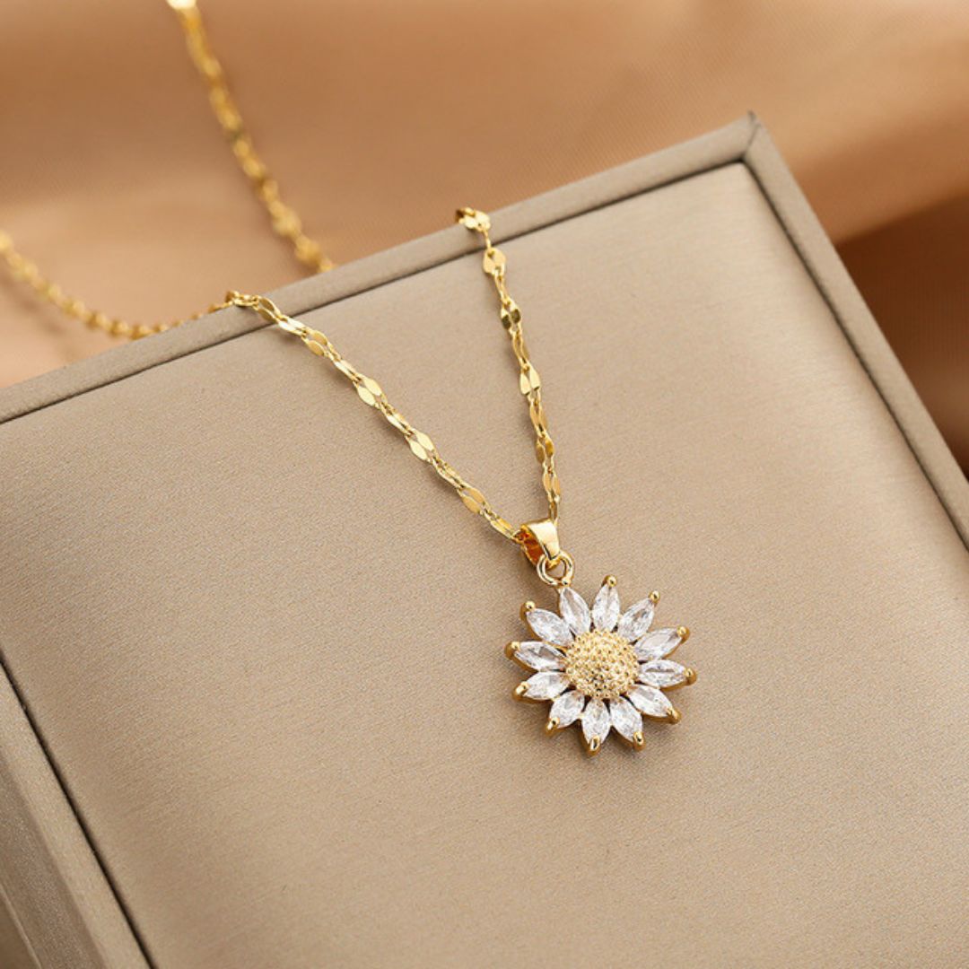 Gold Sunflower Necklace