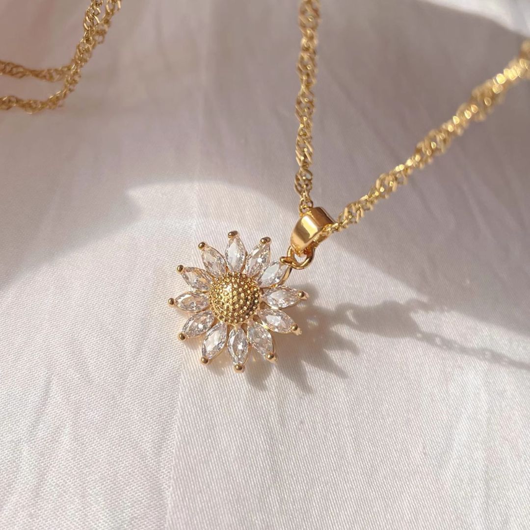 Gold Sunflower Necklace