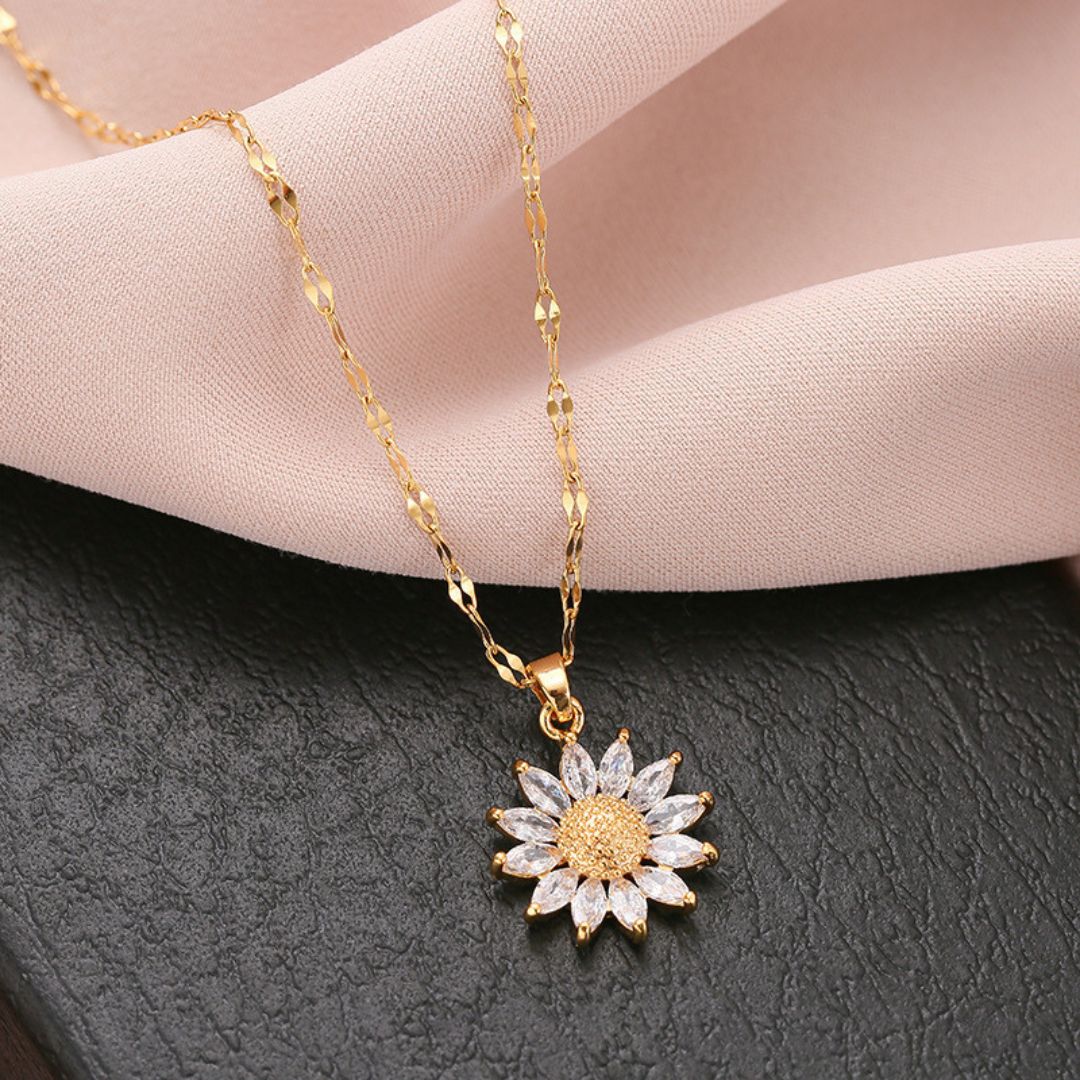 Gold Sunflower Necklace