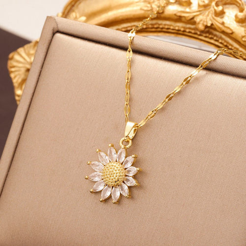 Gold Sunflower Necklace