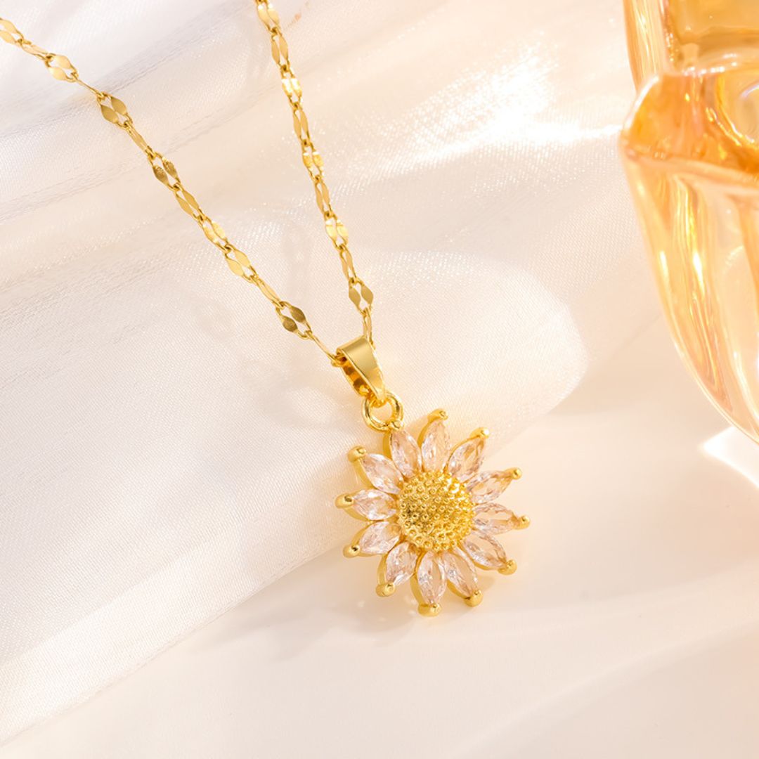 Gold Sunflower Necklace