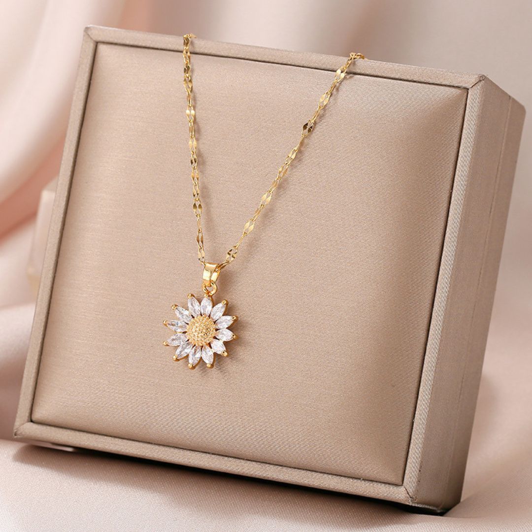 Gold Sunflower Necklace