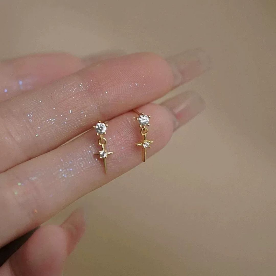 Minimal Cross Earrings