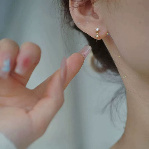 Minimal Cross Earrings