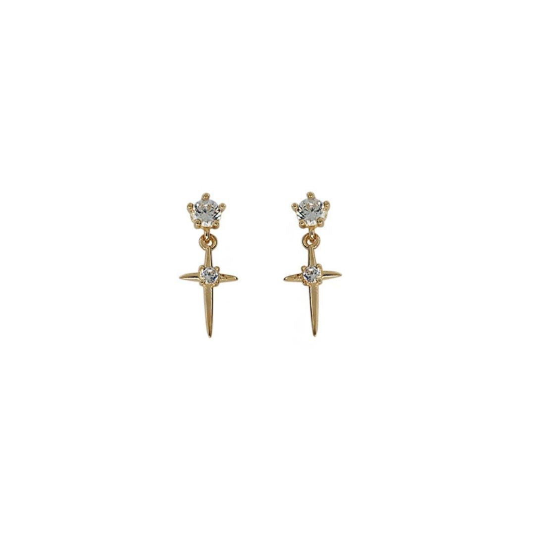 Minimal Cross Earrings