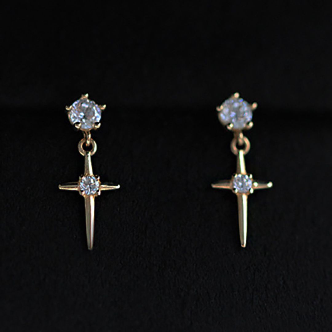 Minimal Cross Earrings