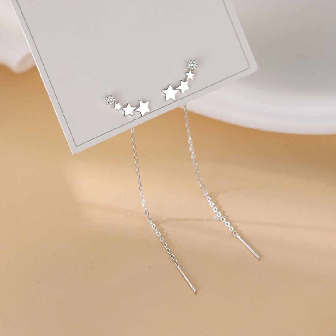 Minimal Star Long Chain Earring