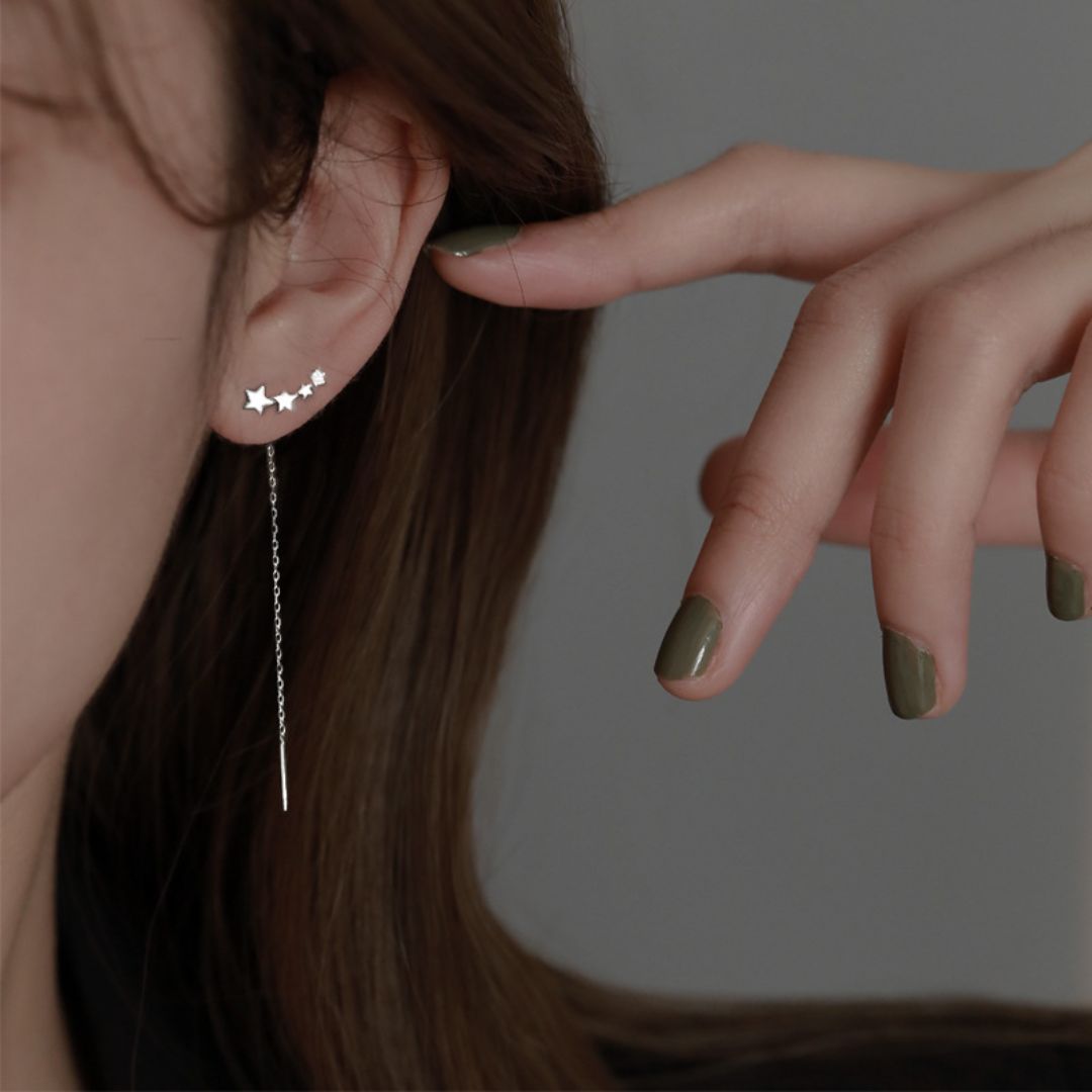 Minimal Star Long Chain Earring