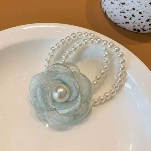 Pearl Flower Scrunchies