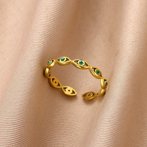 Emerald Evil Eye Ring