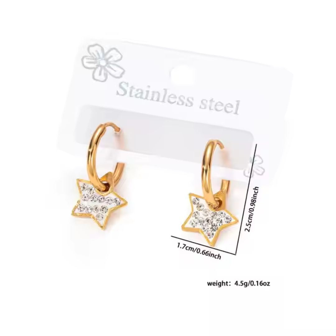 Gold Star Huggie  Earrings