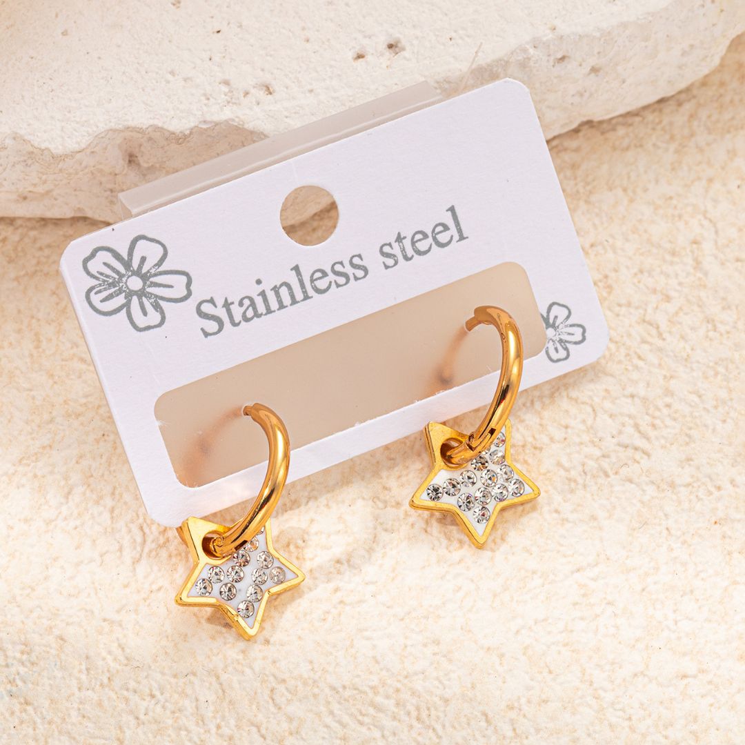 Gold Star Huggie  Earrings