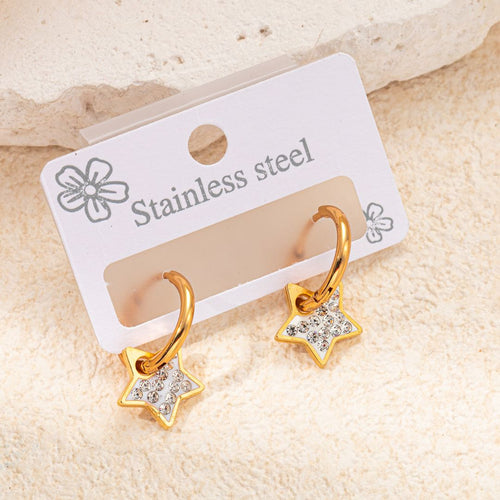 Gold Star Huggie  Earrings